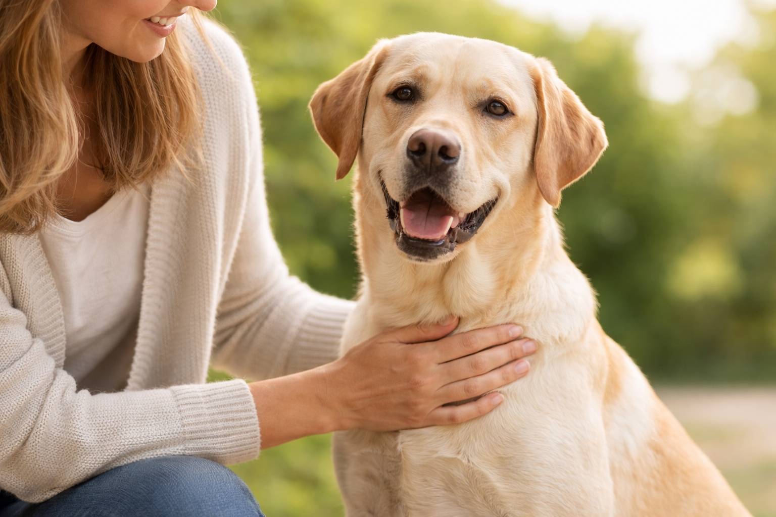 Calm adult Labrador Retriever